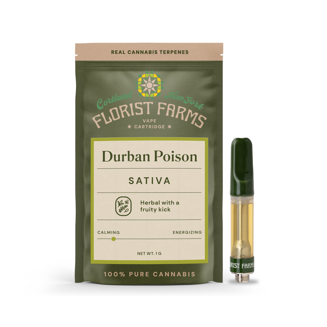 Durban Poison | Vape Cartridge | 1g – Florist Farms Durban Poison | Vape Cartridge | 1g – Florist Farms