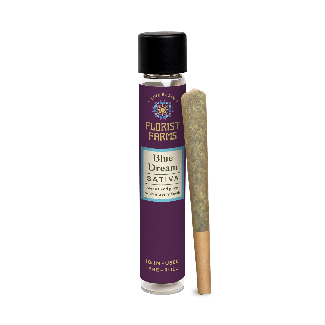Blue Dream | Live Resin Infused | 1 Gram Pre-Roll | Single  Florist Farms
