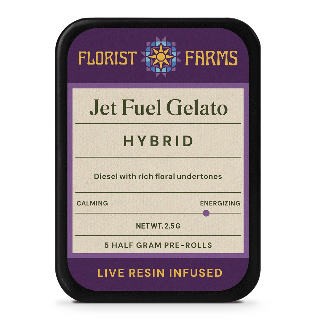 Jet Fuel Gelato | Live Resin Infused | Half Gram Pre-Rolls | 5pk