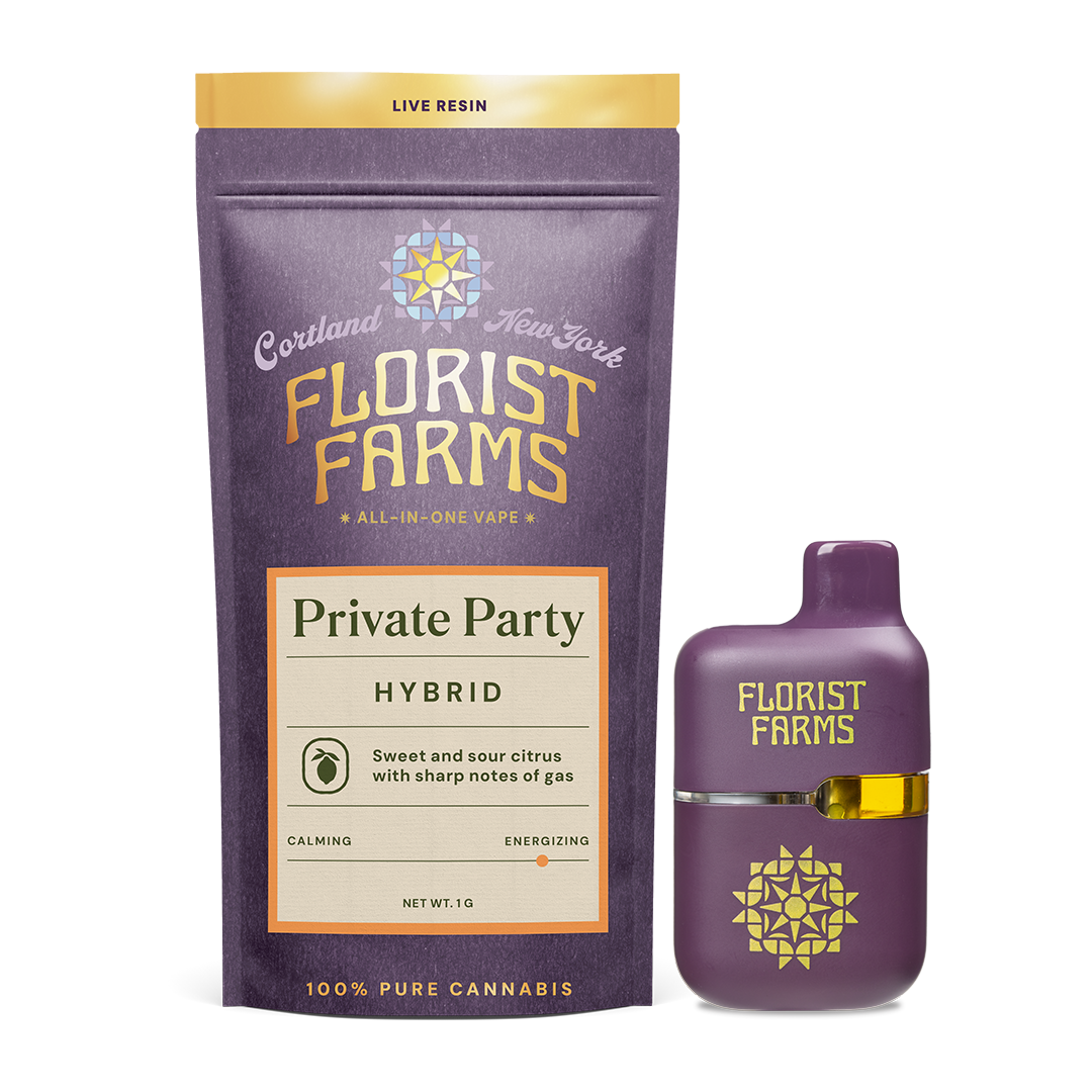 Private Party | Live Resin | All-In-One Vape | 1G – Florist Farms