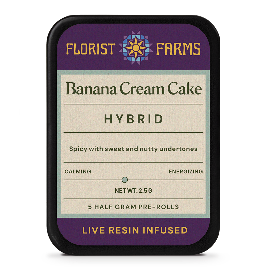 Banana Cream Cake | Live Resin Infused | Half Gram Pre-Rolls | 5pk