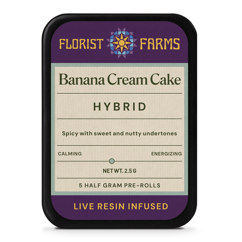 Banana Cream Cake | Live Resin Infused | Half Gram Pre-Rolls | 5pk