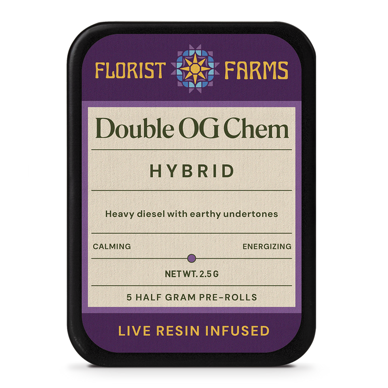 Double OG Chem | Live Resin Infused | Half Gram Pre-Rolls | 5pk