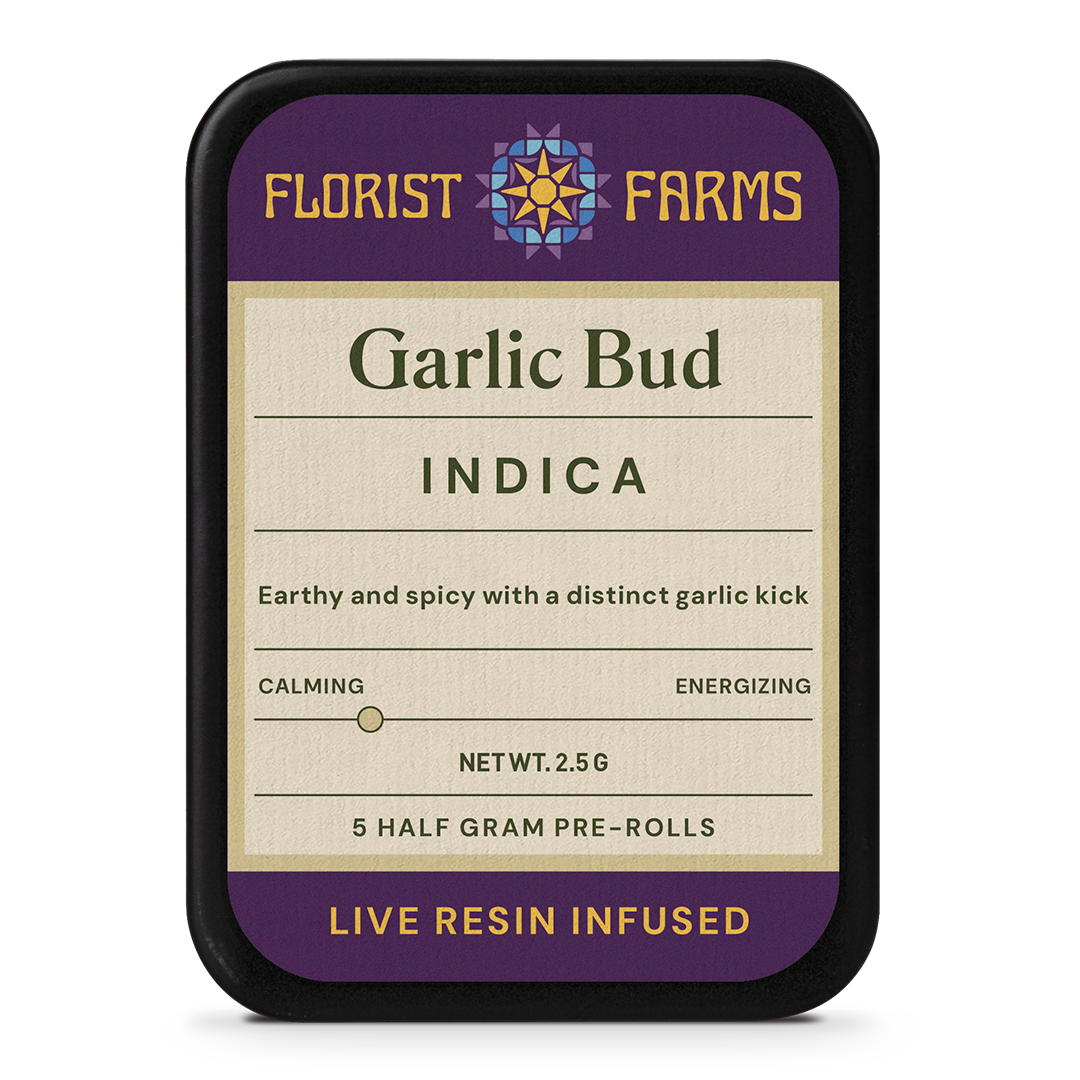 Garlic Bud | Live Resin Infused | Half Gram Pre-Rolls | 5pk