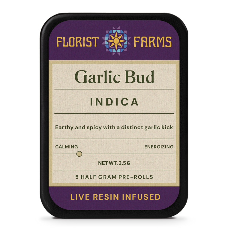 Garlic Bud | Live Resin Infused | Half Gram Pre-Rolls | 5pk