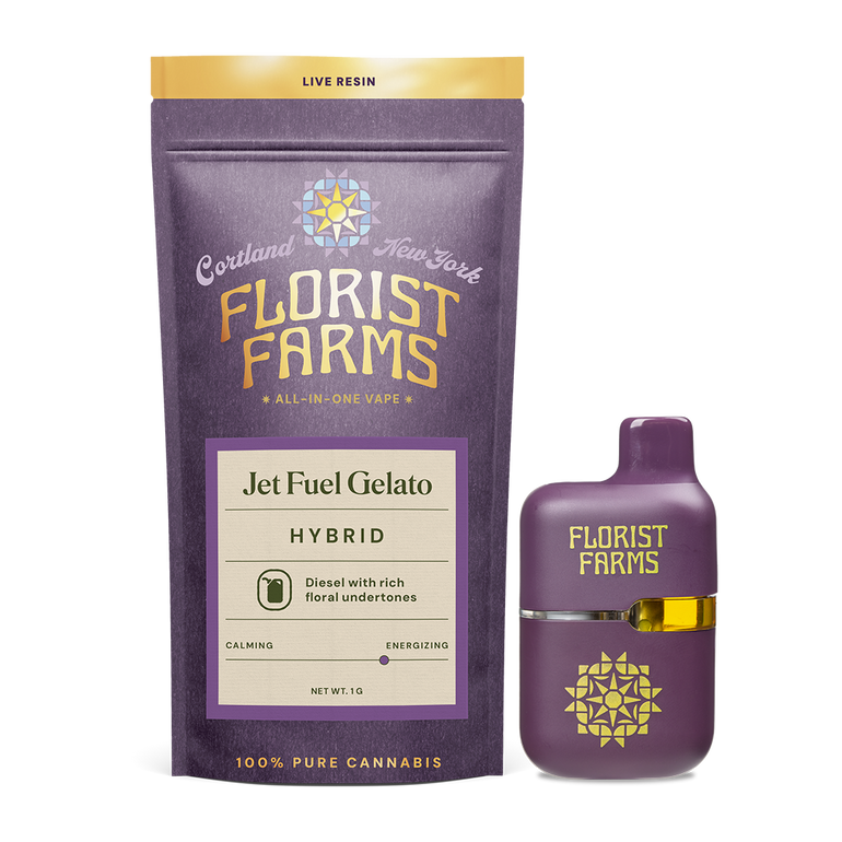 Jet Fuel Gelato | Live Resin | All-In-One Vape | 1G