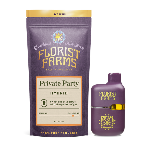 Private Party | Live Resin | All-In-One Vape | 1G – Florist Farms