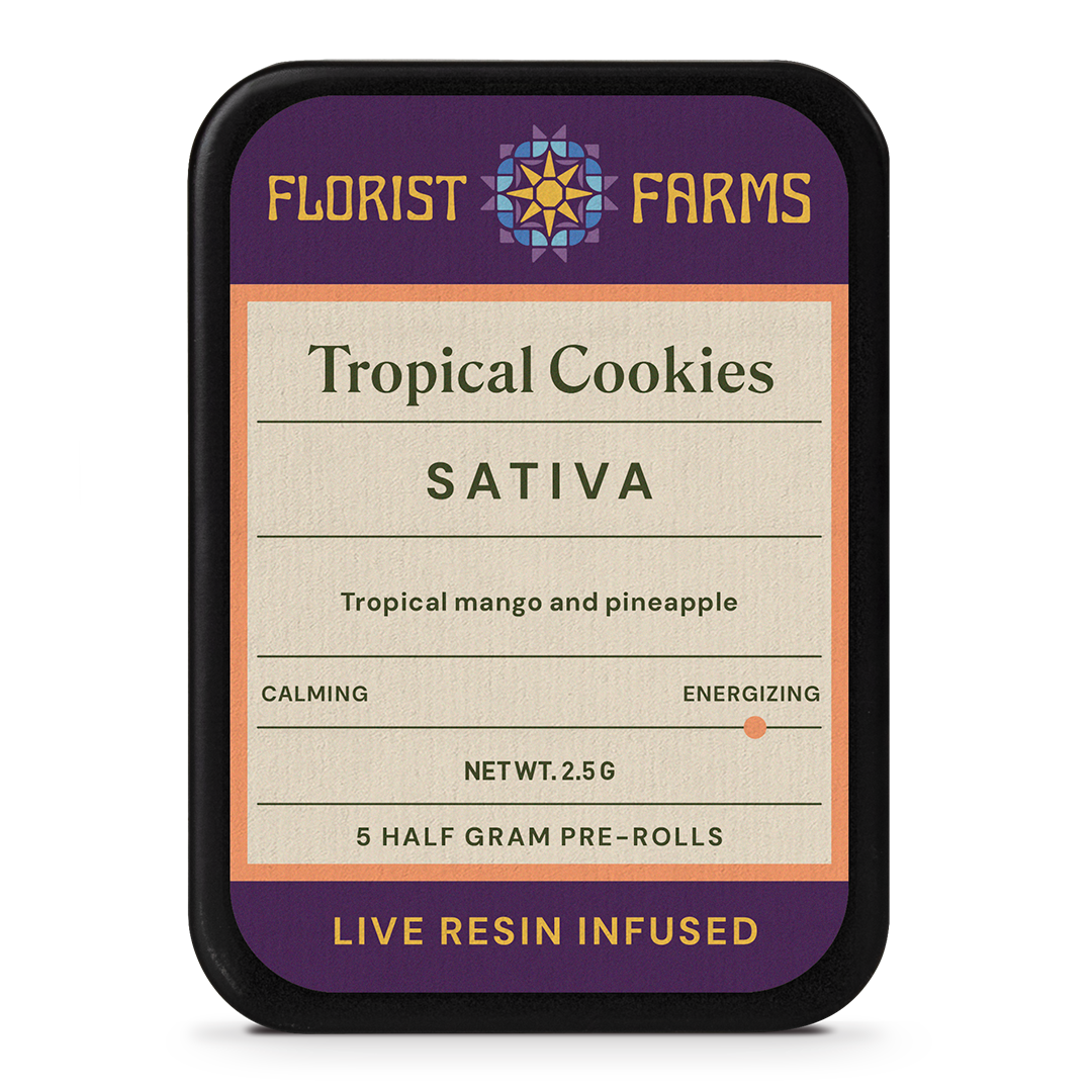 Tropical Cookies | Live Resin Infused | Half Gram Pre-Rolls | 5pk