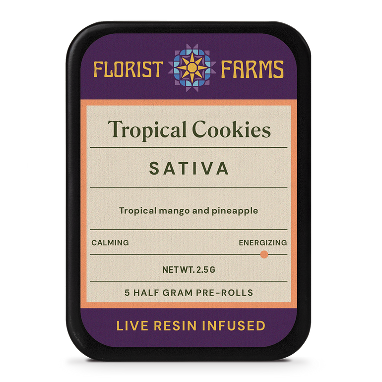 Tropical Cookies | Live Resin Infused | Half Gram Pre-Rolls | 5pk