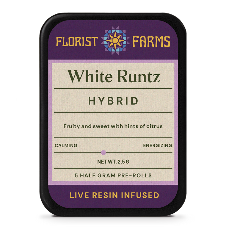 White Runtz | Live Resin Infused | Half Gram Pre-Rolls | 5pk